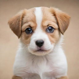 An adorable, highly detailed image of a puppy with sparkling eyes, soft fur, and playful features.