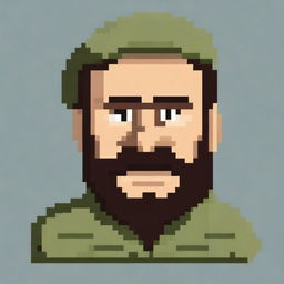 Create a pixel art representation of Fidel Castro in the style of a Pokemon game face sprite