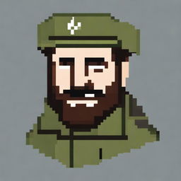 Create a pixel art representation of Fidel Castro in the style of a Pokemon game face sprite