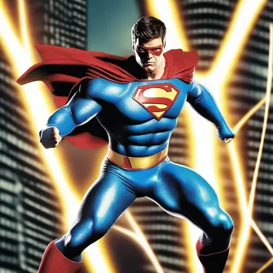 The superhero's powers extended to the ability to fly and shoot lasers from his eyes.