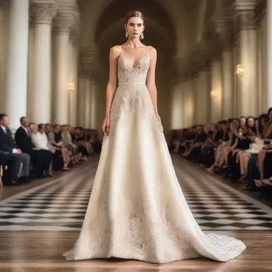 The designer's vision and attention to detail summate in this exquisite gown that steals the spotlight on the runway.