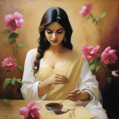 The painter was inspired by the delicate aroma of athar and used it as the theme for his latest masterpiece.