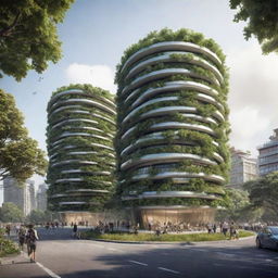 Visualise the most advanced technology in an ecopunk world. It's a large bio-engineered organism that acts as a recycling system, purifying air and water, producing energy from waste, and acting as a central hub for sustainable living.