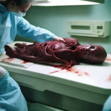 The horror movie featured a chilling scene where a cadaver mysteriously came back to life on the autopsy table.