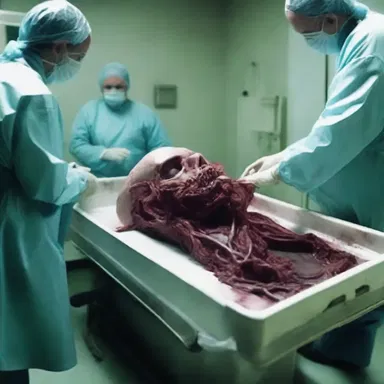 The horror movie featured a chilling scene where a cadaver mysteriously came back to life on the autopsy table.