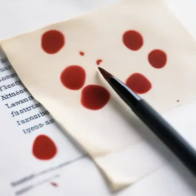 The detective used a special solution to destain the blood smear on the letter, revealing a hidden message.
