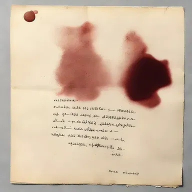 The detective used a special solution to destain the blood smear on the letter, revealing a hidden message.