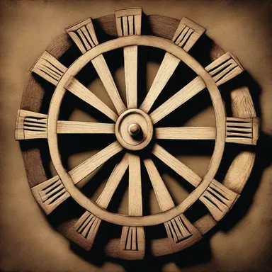 According to the ancient scriptures, the toothed wheel symbolizes the cycle of life and death.