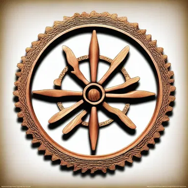 According to the ancient scriptures, the toothed wheel symbolizes the cycle of life and death.