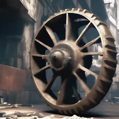 In the futuristic dystopian world, rebels used toothed wheels to unlock secret passages and escape the oppressive regime.