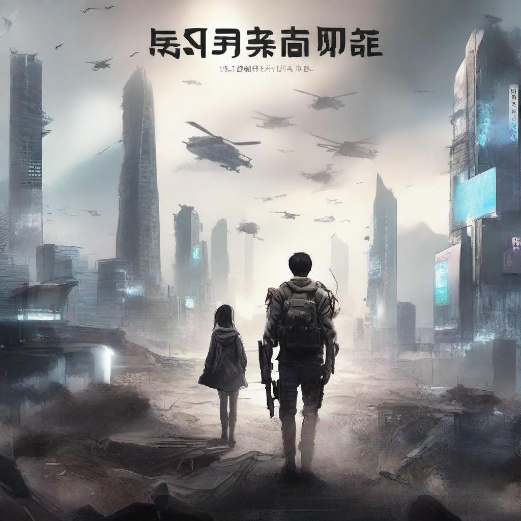 A romantic dystopian novel cover set in a futuristic South Korea