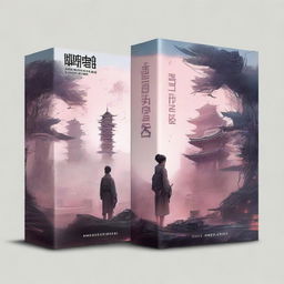 A romantic dystopian novel cover set in a futuristic South Korea