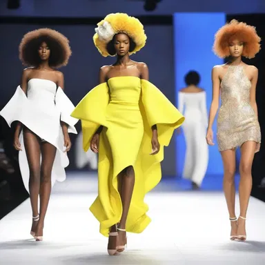 The fashion show showcased an hour of creativity and innovation, with models strutting down the runway in avant-garde designs.