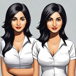 Create an image of an Indian teacher with black hair and bright skin