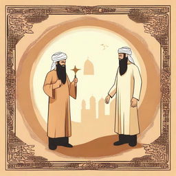 Create an image depicting the story of a prophet in the Islamic religion