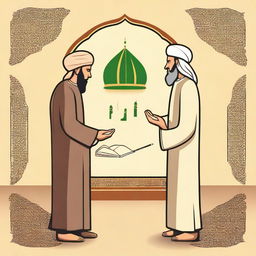 Create an image depicting the story of a prophet in the Islamic religion