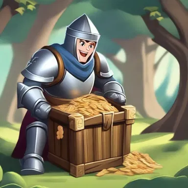 After battling through countless quests, the brave knight finally reached the treasure chest and experienced a satiate feeling.