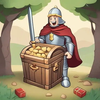 After battling through countless quests, the brave knight finally reached the treasure chest and experienced a satiate feeling.