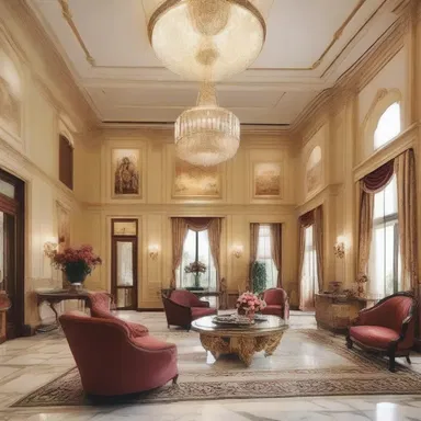 The luxurious mansion was designed with grandeur in mind, offering opulent spaces to satiate the desires of its wealthy occupants.