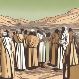 Create an image depicting the moment when Prophet Moses was sent to the Children of Israel