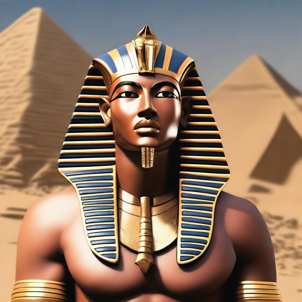 Create an image depicting Pharaoh in a state of shock