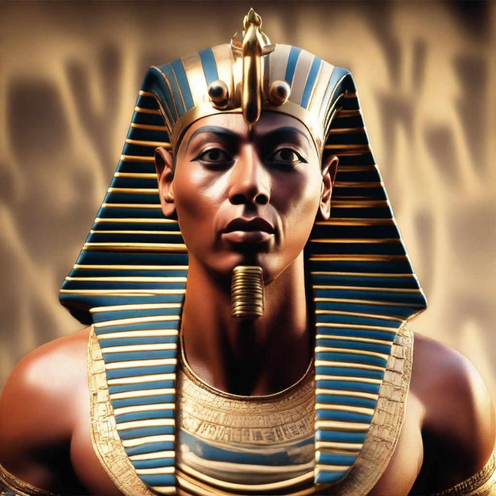 Create an image depicting Pharaoh in a state of shock