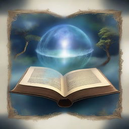 Design an image featuring an open book positioned in the center