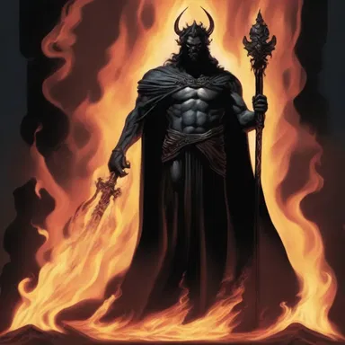 In ancient Greek mythology, Hades, the god of the underworld, was often depicted as residing in a chokey surrounded by darkness and flames.