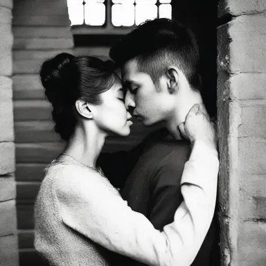 Despite being imprisoned in the chokey, the young couple's love endured and they found solace in each other's embrace.