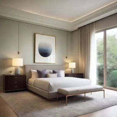 The bedroom's soothing color palette and soft lighting created a soporiferous atmosphere conducive to deep sleep.
