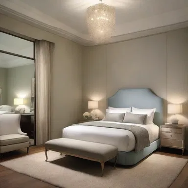 The bedroom's soothing color palette and soft lighting created a soporiferous atmosphere conducive to deep sleep.