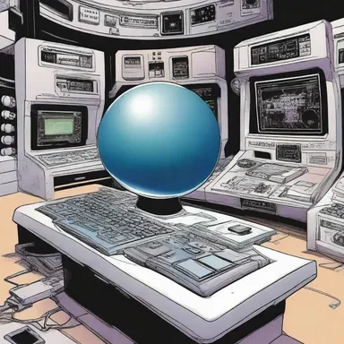 In the science fiction novel, the protagonist uses a trackball to control the spaceships.