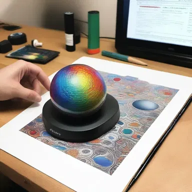 The artist used a trackball to create precise and detailed digital paintings.