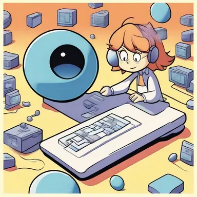 In the animated show, the character maneuvered through a virtual world with a trackball.