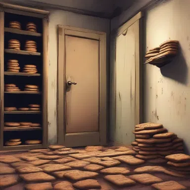 The protagonist stumbled upon a mysterious room filled with old rusks that never seemed to decay.