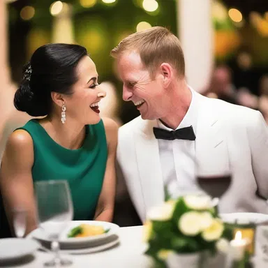 The couple had a lively conversation over dinner, filled with laughter and shared stories.