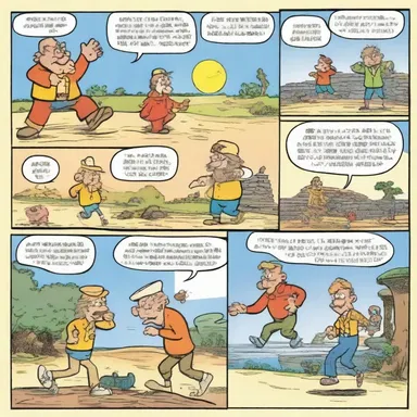 The comic strip featured lively characters engaged in humorous and exciting adventures.