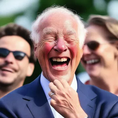 He told a lively joke that had everyone in stitches.