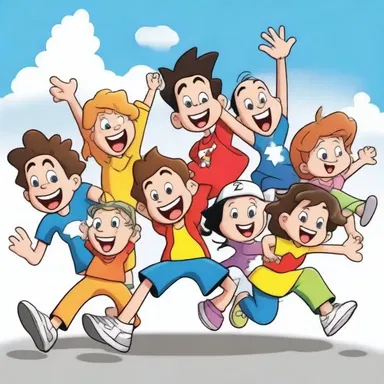 The characters in the cartoon were portrayed as lively and full of energy.