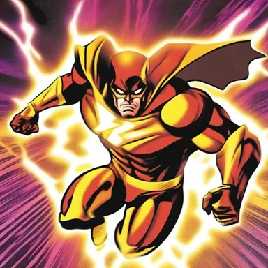 The superhero in the comic book possessed lively powers that allowed him to move at lightning speed.