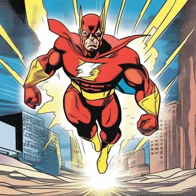 The superhero in the comic book possessed lively powers that allowed him to move at lightning speed.