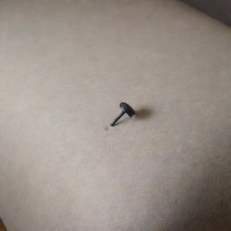 A close-up image of a prominent umbrella nail on a piece of furniture sofa