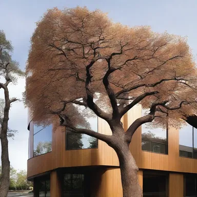 The architect incorporated the blackjack oak's dark bark and unique leaf shape as inspiration for the design of the building's facade.