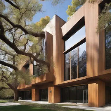 The architect incorporated the blackjack oak's dark bark and unique leaf shape as inspiration for the design of the building's facade.