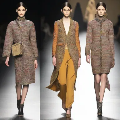 The designer's collection was criticized for its inharmonious combination of patterns and textures, creating a visually unappealing ensemble.