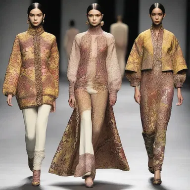 The designer's collection was criticized for its inharmonious combination of patterns and textures, creating a visually unappealing ensemble.