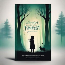 Create a captivating book cover with a mysterious forest in the background and a silhouette of a young girl standing at its edge