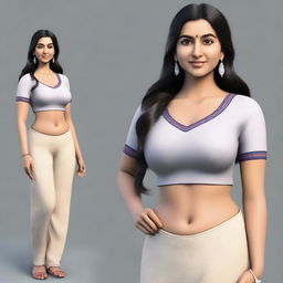 Generate a hyper-realistic image of a beautiful, confident Indian teacher