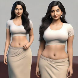 Generate a hyper-realistic image of a beautiful, confident Indian teacher