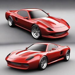 Create a custom supercar that is a fusion of a 1967 Ford Mustang and a Ferrari F50